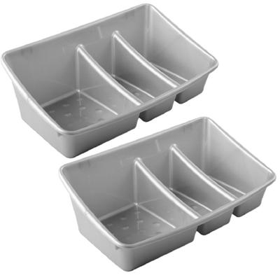 Hega Hogar Aanrecht sorteerbak voor sponjes en doekjes - Set van 2x stuks - grijs - kunststof - 23 x