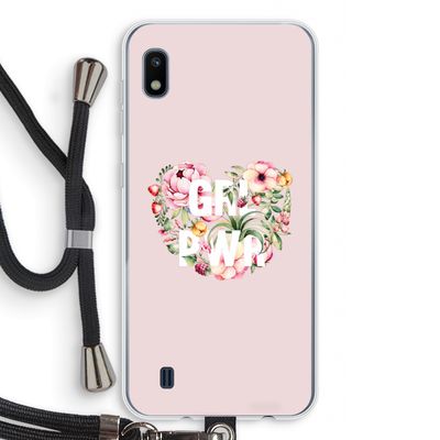 GRL PWR Flower: Samsung Galaxy A10 Transparant Hoesje met koord