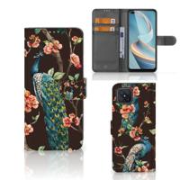 OPPO Reno4 Z | Telefoonhoesje | Met pasjeshouder | Pauw met Bloemen