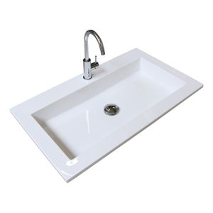 Badmeubelset BWS Salt 100x46cm Greeploos 2 Lades Met Wastafel Acryl Ice White