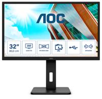 AOC Q32P2 LED-monitor Energielabel F (A - G) 80 cm (31.5 inch) 2560 x 1440 Pixel 16:9 4 ms HDMI, DisplayPort, USB 3.2 Gen 1, Hoofdtelefoonaansluiting IPS LED
