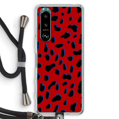 Red Leopard: Sony Xperia 5 III Transparant Hoesje met koord