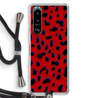 Red Leopard: Sony Xperia 5 III Transparant Hoesje met koord
