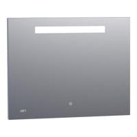 Brauer Quartz Spiegel - Rechthoekig - 90 cm - met Directe LED-Verlichting - Dimbaar - met Touchbediening - met Klok