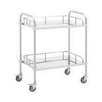 Laboratoriumwagen - roestvrij staal - 2 legborden elk 60 x 40 x 2,5 cm - 20 kg