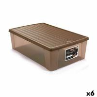 Opbergbak met Deksel Stefanplast Elegance Beige Plastic 38,5 x 17 x 59,5 cm (6 Stuks)
