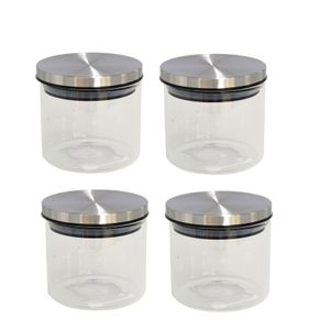 6x Transparante voorraadbussen/voorraadpotten van glas 450 ml