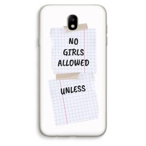 No Girls Allowed Unless: Samsung Galaxy J7 (2017) Transparant Hoesje