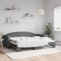 Slaapbank met onderschuifbed 90x200 cm stof donkergrijs