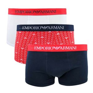 Emporio Armani 3-pack boxershorts trunk red logo