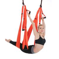 6 behandelt bodybuilding hand stand inelasticiteit luchtfoto yoga hangmat (oranje)