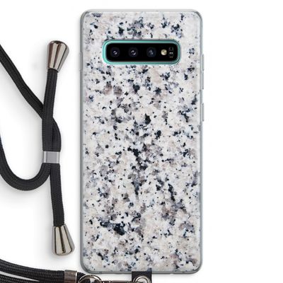 Gespikkelde marmer: Samsung Galaxy S10 Plus Transparant Hoesje met koord