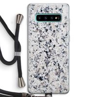 Gespikkelde marmer: Samsung Galaxy S10 Plus Transparant Hoesje met koord