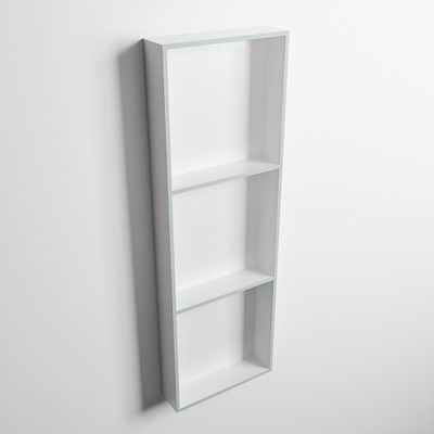 MONDIAZ EASY Nis 89,5x29,5cm in solid surface kleur Greey | Talc. 3 vakken geschikt voor in- of opbouw
