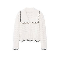 Mango vest met textuur ecru - thumbnail