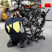 Motorhefbrug Motorfietslift tot 680 kg 3-Traps in Hoogte Verstelbaar Hydraulische Motorhefbrug voor Motorfietsen ATV's en Quads