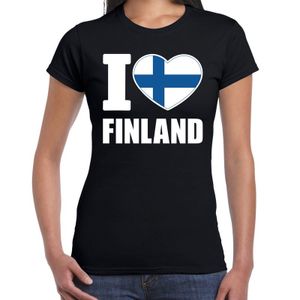 I love Finland t-shirt zwart voor dames