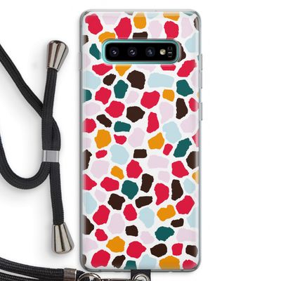 Colored Giraffe: Samsung Galaxy S10 Plus Transparant Hoesje met koord