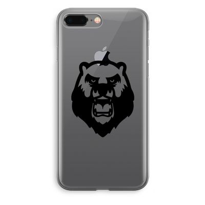 Angry Bear (black): iPhone 8 Plus Transparant Hoesje