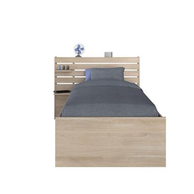 Leen Bakker - Bed Evi - Eikenkleur - 90x200 Cm - Spaanplaat - Beige - 216.8x121.5x88.6 Cm