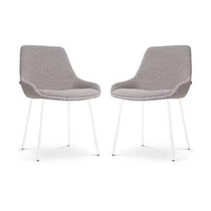 Nolon Nora-Isa Eetkamerstoelen Set van 2 - Bouclé Taupe - Wit