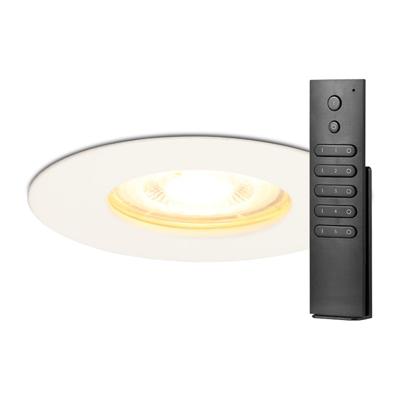 10x Bari inbouwspots - Wit - Dimbaar - GU10 - 5 Watt 400 lumen - 2700K Warm wit - IP65 Waterdicht - met dimmer en afstandsbediening - Badkamer en woonkamer 10x Bari inbouwspots - Wit - Dimbaar - GU10 - 5 Watt 400 lumen - 2700K Warm wit - IP65 Waterdicht - met dimmer en afstandsbediening - Badkamer en woonkamer