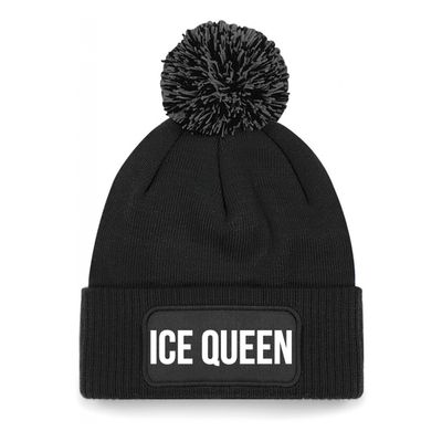 Ice queen muts met pompon unisex one size - Zwart Ice queen muts met pompon unisex one size - Zwart