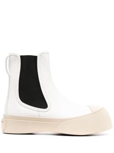 Marni bottes chelsea en cuir verni - Blanc