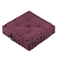 Stof Textile Vloerkussen Maxime - bordeaux - katoen - 45 x 45 x 10 cm - vierkant - Extra dik