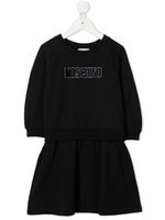 Moschino Kids robe à logo - Noir - thumbnail