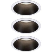 Paulmann 93402 Cole Coin Inbouwlamp Set van 3 stuks LED 6 W Wit, Zwart