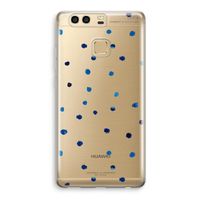 Blauwe stippen: Huawei P9 Transparant Hoesje