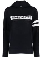 PEARLY GATES hoodie en maille intarsia - Noir