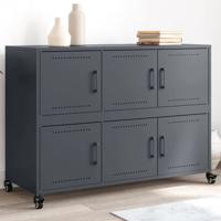 Dressoir 100,5x39x72 cm staal antracietkleurig