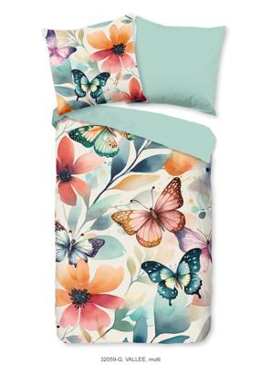 Good Morning Dekbedovertrek "bloemen en vlinders" - Multi - (135x200 cm) - Katoen