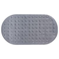 Anti-slip badkamer douche/bad mat grijs 68 x 37 cm ovaal