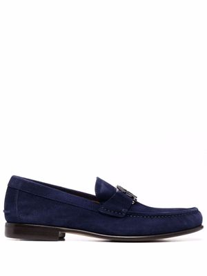 Ferragamo mocassins à plaque logo - Bleu