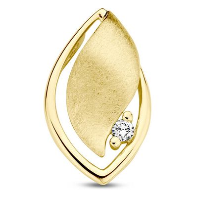 Hanger geelgoud-diamant 0,04 ct Hsi wit 11 x 18 mm