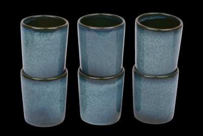 Koffiekopjes set van 6 - 150 ml - 6 persoons - Evora - groen - Portugees stoneware