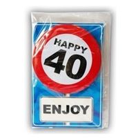 Happy Birthday kaart met button 40 jaar   -