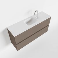 Toiletmeubel Mondiaz Ada | 100 cm | Meubelkleur Smoke | Lex wastafel Talc Midden | 1 kraangat