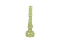 Countryfield kandelaar en ledkaars D 7,5 x H 24 cm groen