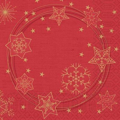 Duni Servetten Star Shine Red 33 X 33 Cm