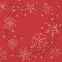 Duni Servetten Star Shine Red 33 X 33 Cm