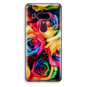 Neon bloemen: HTC U12+ Transparant Hoesje