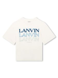 Lanvin Enfant t-shirt en coton à logo imprimé - Tons neutres