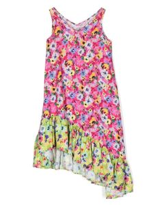 MSGM Kids robe asymétrique à fleurs - Rose