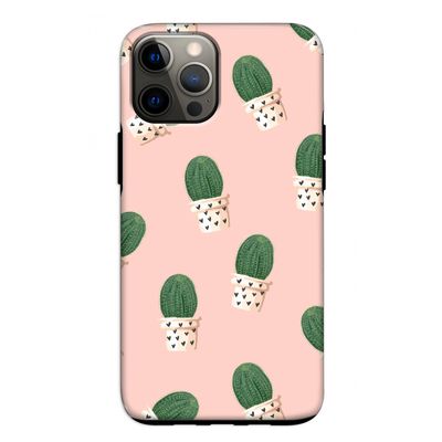 Cactusprint roze: iPhone 12 Tough Case