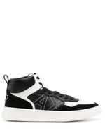 Armani Exchange baskets montantes à design bicolore - Noir