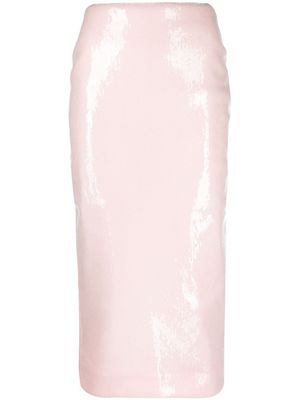 ROTATE BIRGER CHRISTENSEN jupe crayon à ornements de sequins - Rose